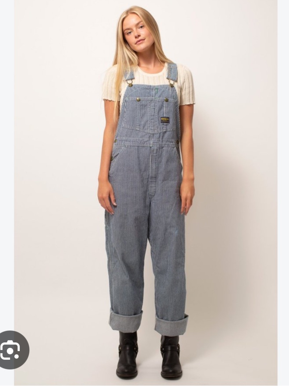 OshKosh B'gosh Blue Pinstripe Overalls vintage made in the USA workwear classic